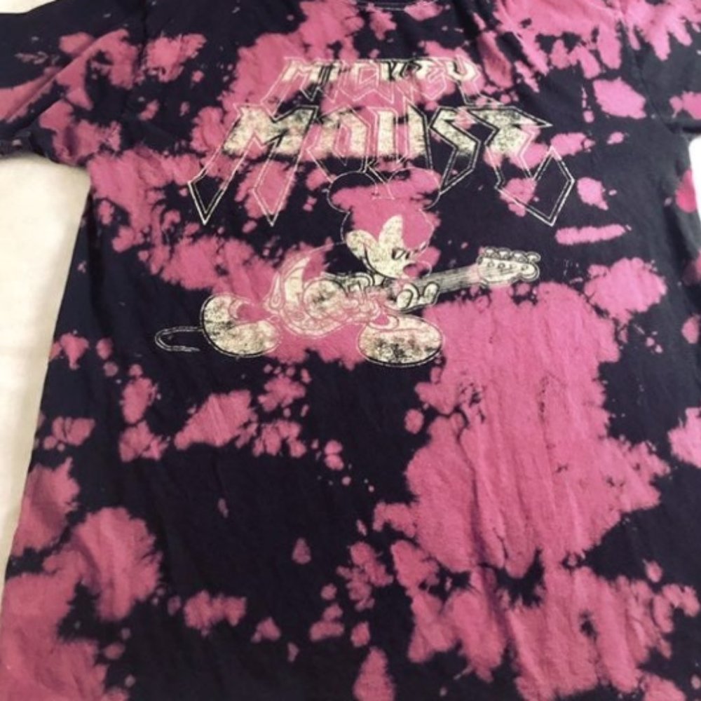 Pink tie dye Mickey Mouse T-shirt(M)